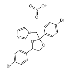 1-[2,4-Bis-(4-bromo-phenyl)-[1,3]dioxolan-2-ylmethyl]-1H-imidazole; compound with nitric acid Structure