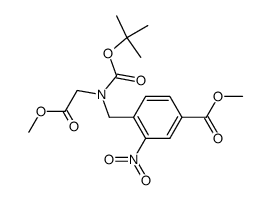 methyl 4-(((tert-butoxycarbonyl)(2-methoxy-2-oxoethyl)amino)methyl)-3-nitrobenzoate Structure