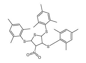 3-nitro-2,4,5-tris[(2,4,6-trimethylphenyl)sulfanyl]thiolane结构式