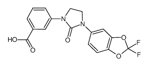 3-[3-(2,2-difluoro-benzo[1,3]dioxol-5-yl)-2-oxo-imidazolidin-1-yl]-benzoic acid结构式