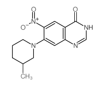 7-(3-methyl-1-piperidyl)-6-nitro-1H-quinazolin-4-one structure