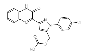 (1-(4-Chlorophenyl)-3-(3-hydroxy-2-quinoxalinyl)-1H-pyrazol-5-yl)methyl acetate Structure