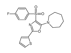 5-(azepan-1-yl)-4-(4-fluorophenyl)sulfonyl-2-thiophen-2-yl-1,3-oxazole结构式