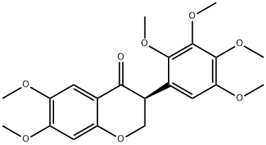 (S)-6,7-Dimethoxy-3-(2,3,4,5-tetramethoxyphenyl)-2H-1-benzopyran-4(3H)-one结构式