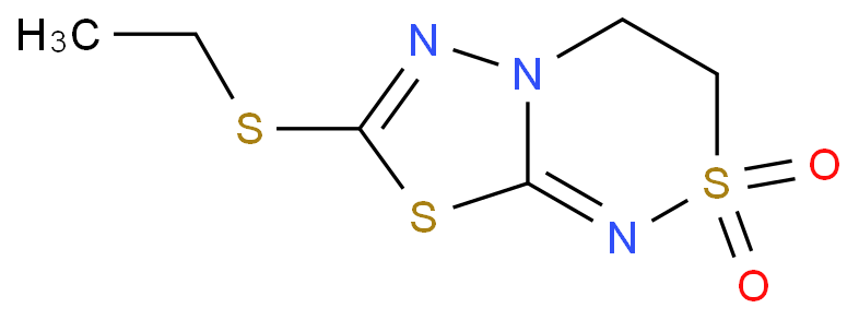 7-(ethylthio)-3,4-dihydro-[1,3,4]thiadiazolo[2,3-c][1,2,4]thiadiazine 2,2-dioxide结构式