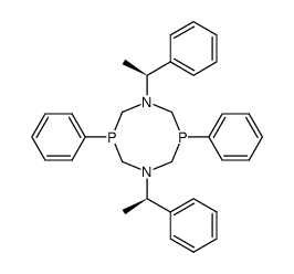 3,7-Diphenyl-1-((S)-1-phenyl-ethyl)-5-((R)-1-phenyl-ethyl)-[1,5,3,7]diazadiphosphocane Structure