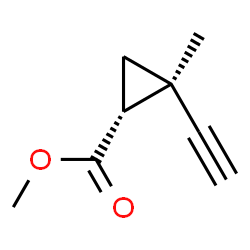 Cyclopropanecarboxylic acid, 2-ethynyl-2-methyl-, methyl ester, cis- (9CI) Structure