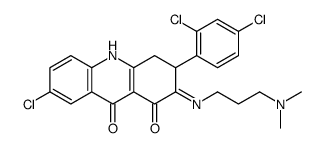 7-chloro-3-(2,4-dichlorophenyl)-2-[3-(dimethylamino)propylimino]-4,10-dihydro-3H-acridine-1,9-dione结构式