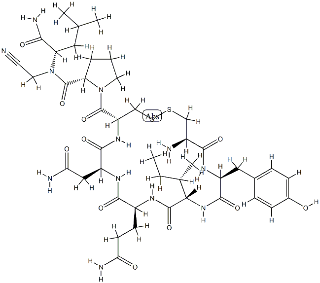 oxytocin, 9 alpha-aminoacetonitrile-结构式