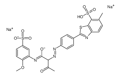 2-[4-[[1-[[(2-methoxy-5-sulphophenyl)amino]carbonyl]-2-oxopropyl]azo]phenyl]-6-methylbenzothiazole-7-sulphonic acid, sodium salt结构式