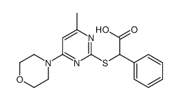 2-(4-methyl-6-morpholin-4-yl-pyrimidin-2-yl)sulfanyl-2-phenyl-acetic a cid结构式