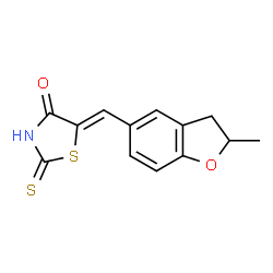 5-[(2-methyl-2,3-dihydro-1-benzofuran-5-yl)methylene]-2-thioxo-1,3-thiazolidin-4-one Structure