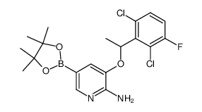 3-[1-(2,6-dichloro-3-fluorophenyl)ethoxy]-5-(tetramethyl-1,3,2-dioxaborolan-2-yl)pyridin-2-amine structure