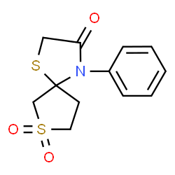 4-phenyl-1,7$l^{6}-dithia-4-azaspiro[4.4]nonane-3,7,7-trione structure