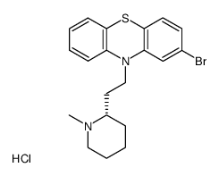 (-)-2-bromo-10-[2-(1-methyl-[2]piperidyl)-ethyl]-phenothiazine, hydrochloride Structure
