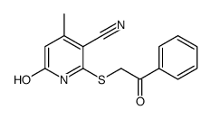 6-hydroxy-4-methyl-2-((2-oxo-2-phenylethyl)thio)pyridine-3-carbonitrile Structure