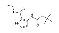 ethyl 3-((tert-butoxycarbonyl)amino)-1H-pyrrole-2-carboxylate结构式