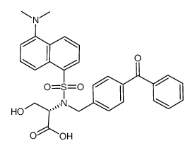 N-(benzophenone-4-methylene)-N-dansyl-L-serine结构式