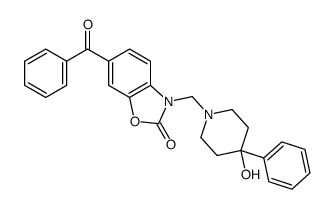 6-benzoyl-3-[(4-hydroxy-4-phenylpiperidin-1-yl)methyl]-1,3-benzoxazol-2-one结构式