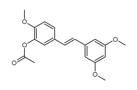 (E)-5-(3,5-dimethoxystyryl)-2-methoxyphenyl acetate Structure