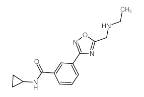 N-Cyclopropyl-3-{5-[(ethylamino)methyl]-1,2,4-oxadiazol-3-yl}benzamide结构式