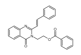 3-(2-benzoyloxyethyl)-2-(2-phenylethenyl)quinazolin-4(3H)-one结构式