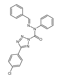 N'-benzylidene-5-(4-chlorophenyl)-N-phenyl-2H-tetrazole-2-carbohydrazide结构式