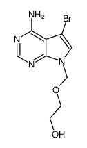 4-amino-5-bromo-7-(2-hydroxyethoxymethyl)pyrrolo(2,3-d)pyrimidine Structure