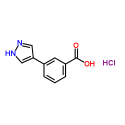 3-(1H-Pyrazol-4-yl)-benzoic acid hydrochloride结构式