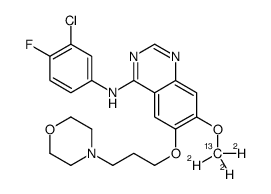 N-(3-chloro-4-fluorophenyl)-6-(3-morpholin-4-ylpropoxy)-7-(trideuteriomethoxy)quinazolin-4-amine结构式