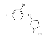 3-(2-Bromo-4-chlorophenoxy)pyrrolidine hydrochloride结构式