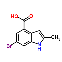 6-Bromo-2-methyl-1H-indole-4-carboxylic acid结构式