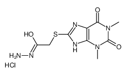 2-[(1,3-dimethyl-2,6-dioxo-7H-purin-8-yl)sulfanyl]acetohydrazide,hydrochloride结构式