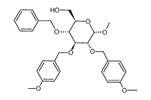 methyl 4-O-benzyl-2,3-di-O-p-methoxybenzyl-α-D-glucopyranoside Structure