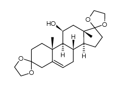 3,3:17,17-bis(ethylenedioxy)androst-5-en-11β-ol结构式