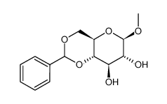 甲基-4,6-O-(苯基亚甲基)-β-d-D-吡喃葡萄糖苷结构式