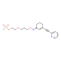 (E)-2-[3-[[[3-(2-吡啶基乙炔基)-2-环己烯-1-亚基]氨基]氧基]丙氧基]乙基甲磺酸酯结构式