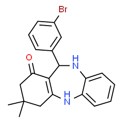 11-(3-Bromophenyl)-3,3-dimethyl-2,3,4,5,10,11-hexahydro-1H-dibenzo[b,e][1,4]diazepin-1-one结构式