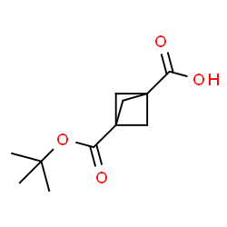 3-[(tert-butoxy)carbonyl]bicyclo[1.1.1]pentane-1-carboxylic acid结构式
