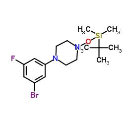 1-(3-Bromo-5-fluorophenyl)-4-{[dimethyl(2-methyl-2-propanyl)silyl]oxy}piperazine图片