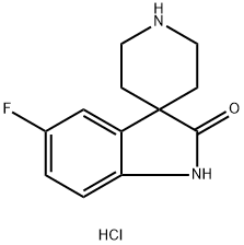 5-Fluoro-1,2-dihydrospiro[indole-3,4'-piperidine]-2-one hydrochloride结构式