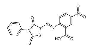 5-nitro-2-[(4-oxo-3-phenyl-2-sulfanylidene-1,3-thiazolidin-5-yl)diazenyl]benzoic acid Structure