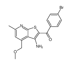(3-Amino-4-methoxymethyl-6-methyl-thieno[2,3-b]pyridin-2-yl)-(4-bromo-phenyl)-methanone Structure