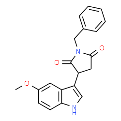 N-benzyl-3-(5-methoxyindol-3-yl)succinimide结构式