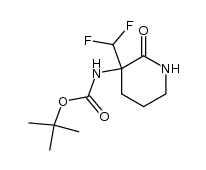 3-difluoromethyl-3-(tert-butoxycarbonylamino)piperidin-2-one结构式