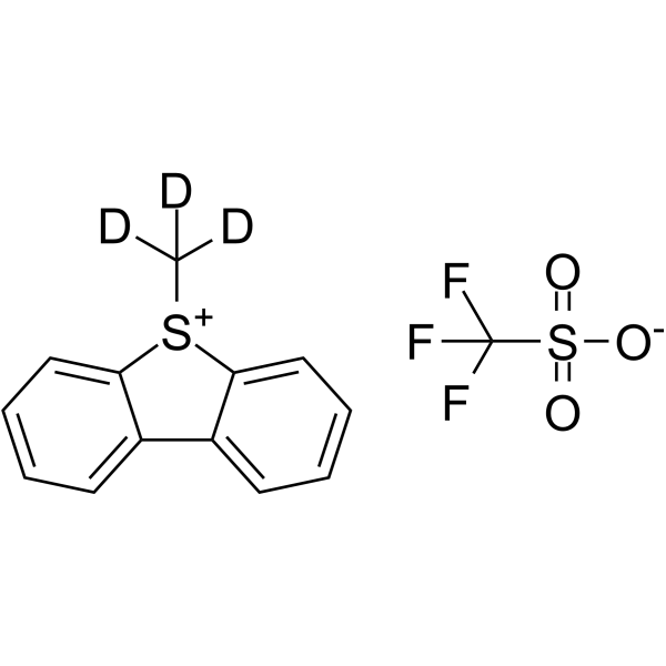 5-(Methyl-d3)-dibenzothiophenium, 1,1,1-trifluoromethanesulfonate Structure