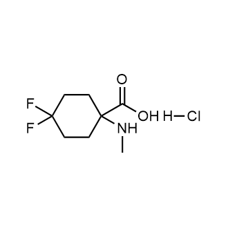 4,4-Difluoro-1-(methylamino)cyclohexane-1-carboxylic acid hydrochloride Structure