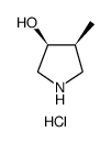 顺式-4-甲基吡咯烷-3-醇盐酸盐结构式