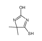 4,4-dimethyl-5-sulfanylideneimidazolidin-2-one结构式