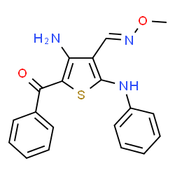 4-AMINO-2-ANILINO-5-BENZOYL-3-THIOPHENECARBALDEHYDE O-METHYLOXIME结构式